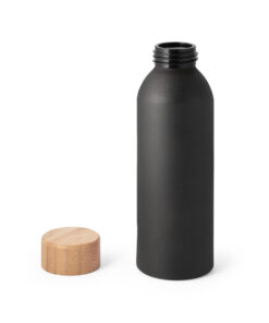 Squeeze com tampa de bambu dom brindes preto